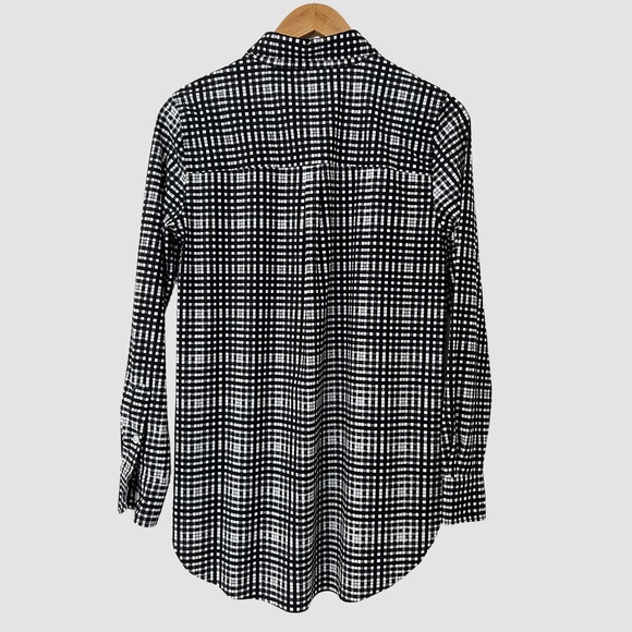 Lyssé "Schifer" Black/White Check Long Sleeve Button Up Shirt S ($118) - Picture 2 of 4